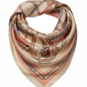 Elegant Silk Scarf with Equestrian Print